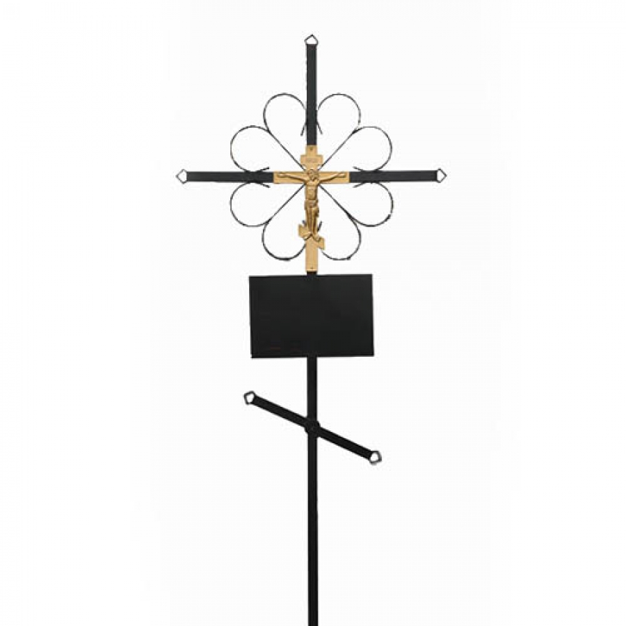 Крест металлический Км 1 с распятьем